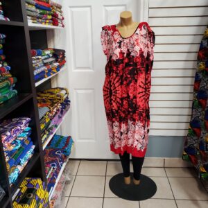 Red and yellow Ankara dress