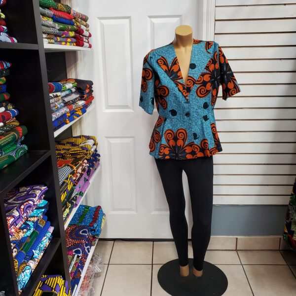 Blue Ankara blouse
