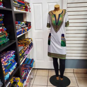 White dashiki dress