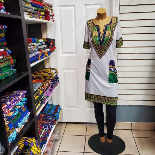 White dashiki dress