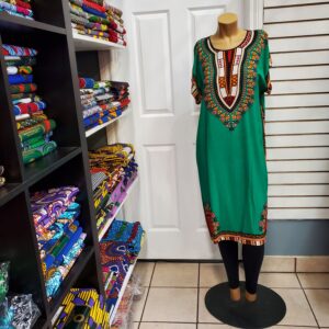 Green dashiki dress