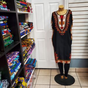 Black and red dashiki dress