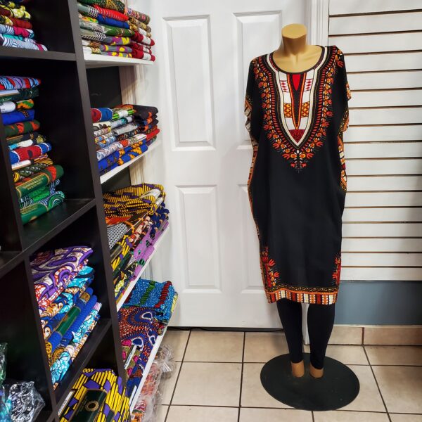 Black and red dashiki dress