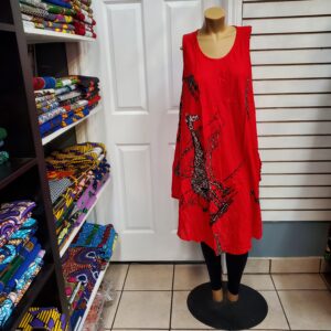 Red sleeveless dress