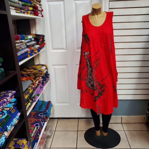 Red sleeveless dress