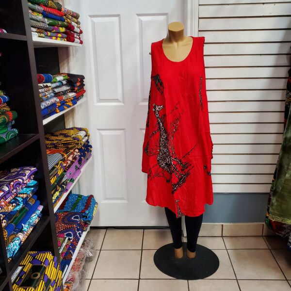 Red sleeveless dress