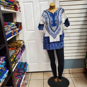 Blue striped danshiki dress