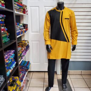 Yellow and black men's outfit
