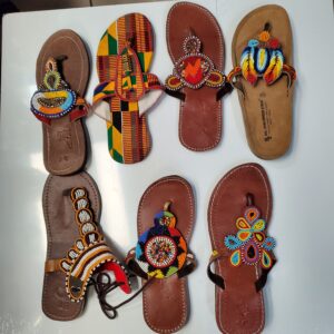 Colorful beaded sandals