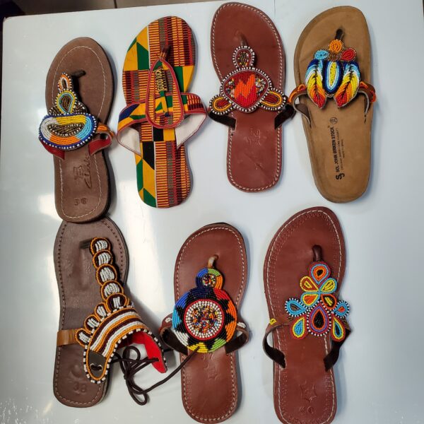 Colorful beaded sandals