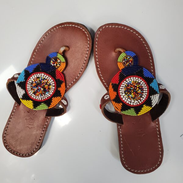 Beaded leather sandals