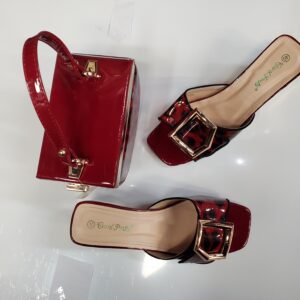 Red handbag and heels
