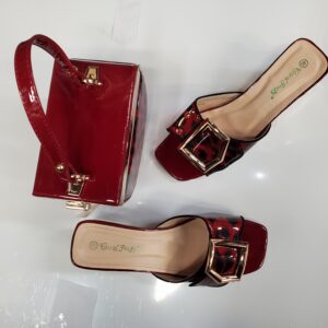 Red velvet heels
