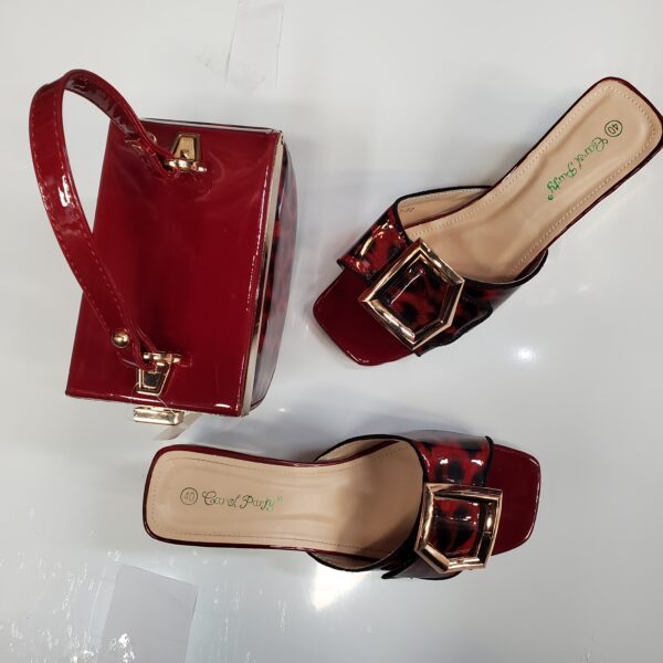 Red velvet heels